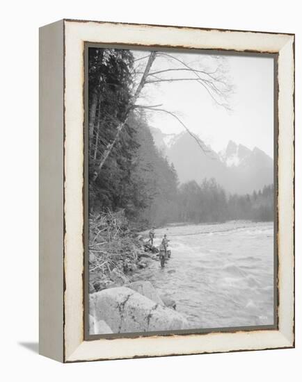 Skyskomish River Fishing, 1906-Asahel Curtis-Framed Premier Image Canvas