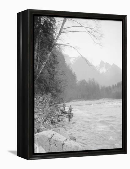 Skyskomish River Fishing, 1906-Asahel Curtis-Framed Premier Image Canvas