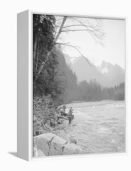 Skyskomish River Fishing, 1906-Asahel Curtis-Framed Premier Image Canvas