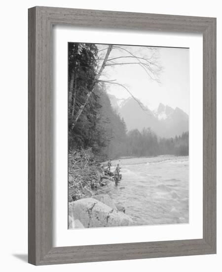 Skyskomish River Fishing, 1906-Asahel Curtis-Framed Giclee Print