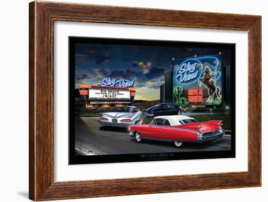 Skyview Drive In-Helen Flint-Framed Premium Giclee Print