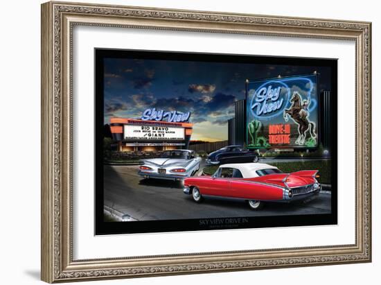 Skyview Drive In-Helen Flint-Framed Art Print