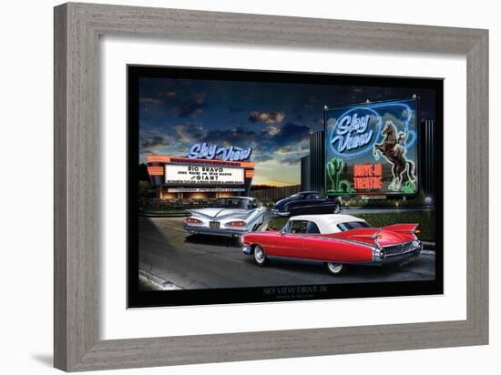 Skyview Drive In-Helen Flint-Framed Art Print