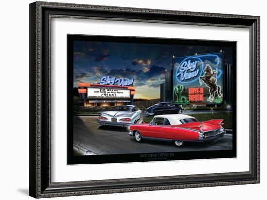 Skyview Drive In-Helen Flint-Framed Art Print