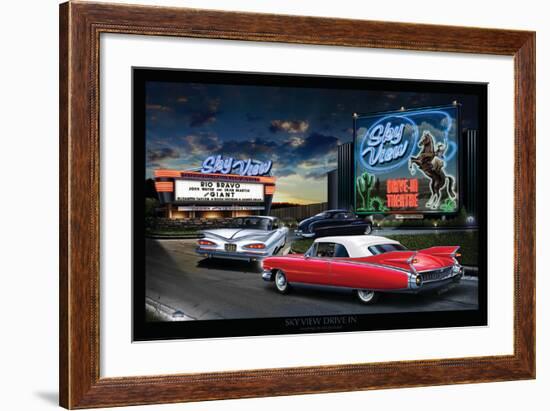 Skyview Drive In-Helen Flint-Framed Art Print