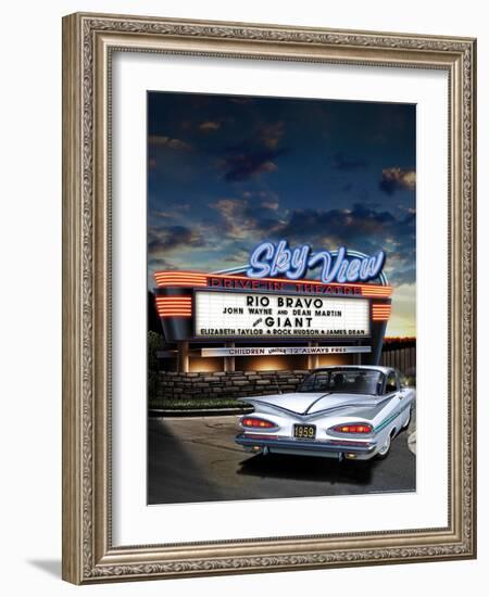 Skyview Drive In-Helen Flint-Framed Art Print