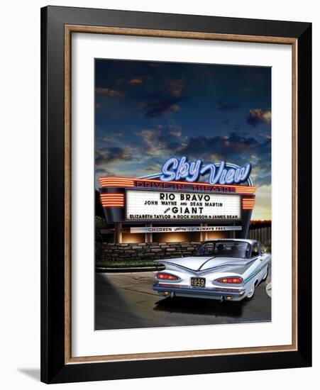 Skyview Drive In-Helen Flint-Framed Art Print