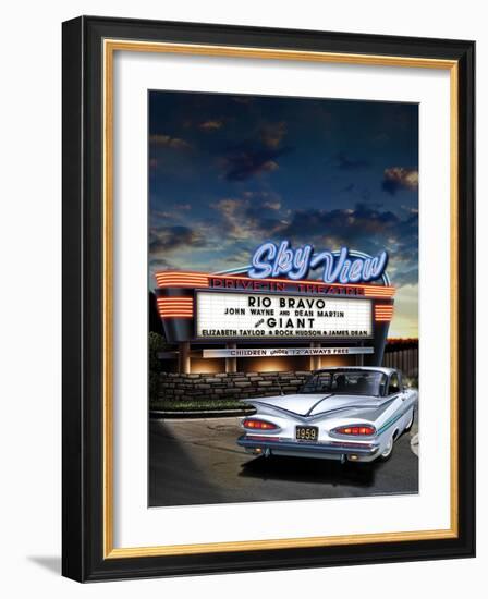 Skyview Drive In-Helen Flint-Framed Art Print