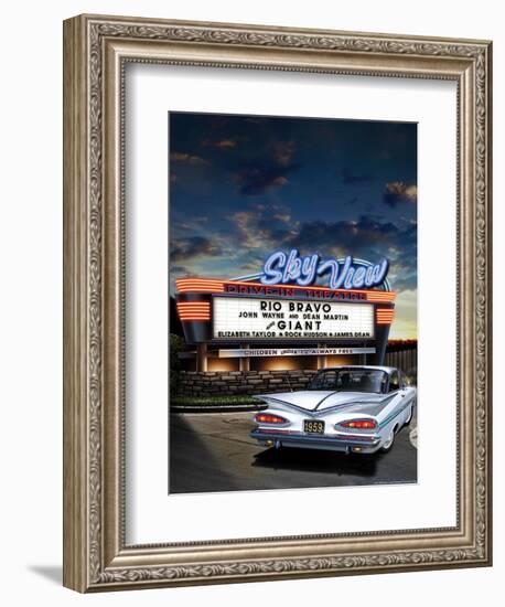 Skyview Drive In-Helen Flint-Framed Premium Giclee Print