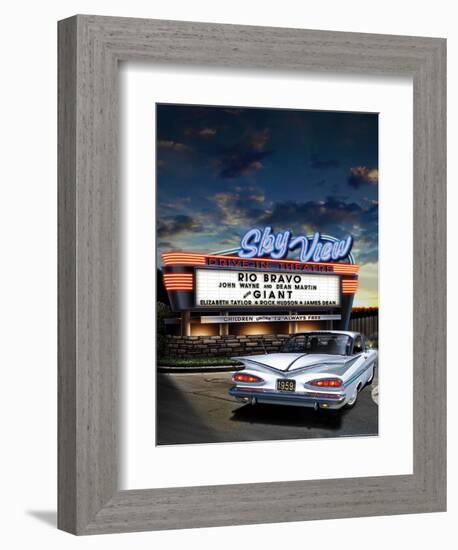 Skyview Drive In-Helen Flint-Framed Premium Giclee Print