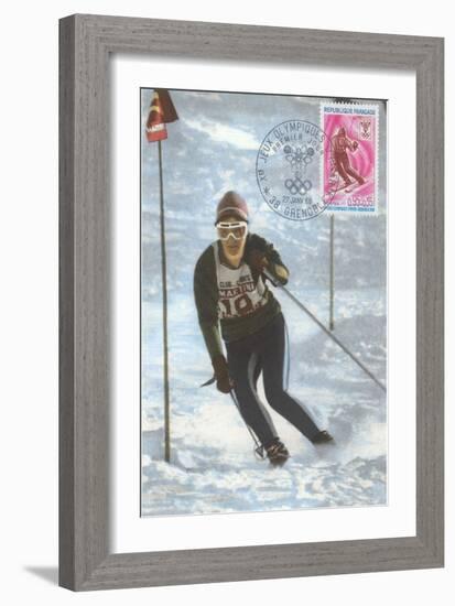 Slalom Ski Racing-null-Framed Art Print