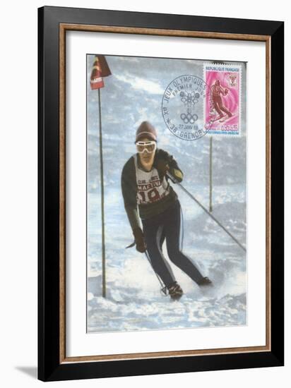 Slalom Ski Racing-null-Framed Art Print