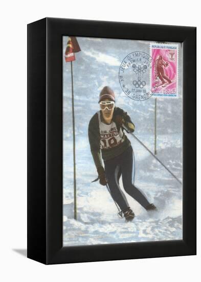 Slalom Ski Racing-null-Framed Stretched Canvas