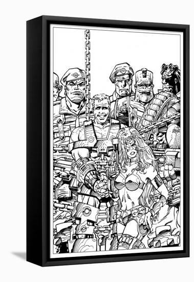 Slammers Cover for 'Cards Illustrated' No. 8 - Inks-Walter Simonson-Framed Stretched Canvas