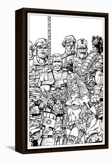 Slammers Cover for 'Cards Illustrated' No. 8 - Inks-Walter Simonson-Framed Stretched Canvas