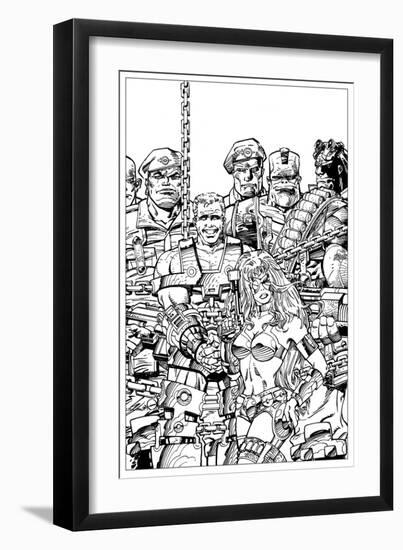 Slammers Cover for 'Cards Illustrated' No. 8 - Inks-Walter Simonson-Framed Art Print