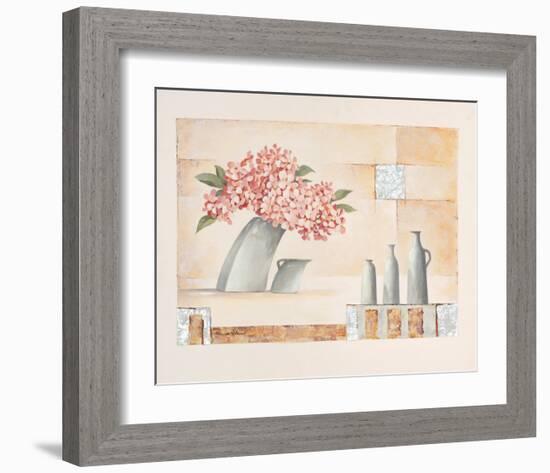 Slanted Flower Vase-Renate Holzner-Framed Art Print