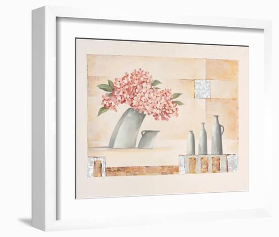 Slanted Flower Vase-Renate Holzner-Framed Art Print