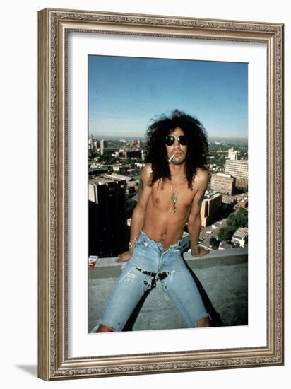 Slash, Guitarist Member of Group Guns N'Roses in 1992-null-Framed Photo