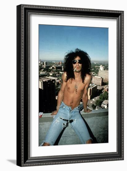 Slash, Guitarist Member of Group Guns N'Roses in 1992-null-Framed Photo