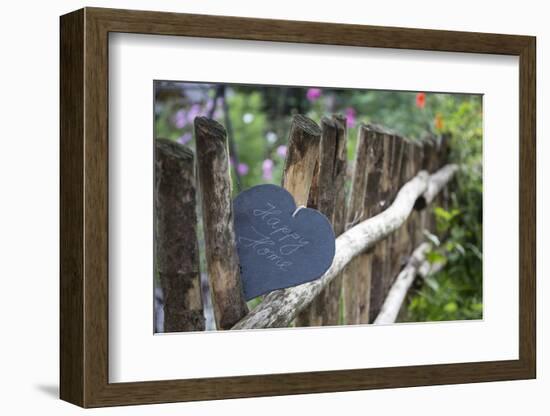 Slate Heart, Marked, Happy Home, Old Fence-Andrea Haase-Framed Photographic Print