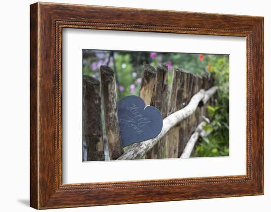 Slate Heart, Marked, Happy Home, Old Fence-Andrea Haase-Framed Photographic Print