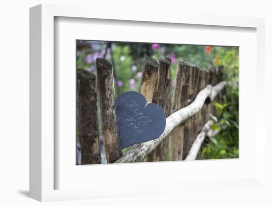 Slate Heart, Marked, Happy Home, Old Fence-Andrea Haase-Framed Photographic Print