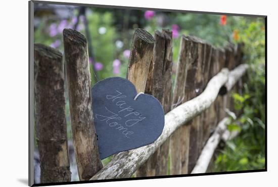 Slate Heart, Marked, Happy Home, Old Fence-Andrea Haase-Mounted Photographic Print
