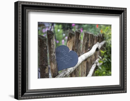 Slate Heart, Marked, Happy Home, Old Fence-Andrea Haase-Framed Photographic Print