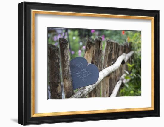 Slate Heart, Marked, Happy Home, Old Fence-Andrea Haase-Framed Photographic Print