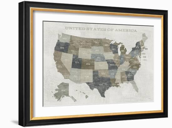 Slate US Map-Sue Schlabach-Framed Art Print