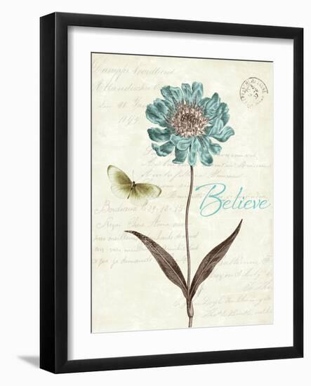 Slated Blue IV Believe-Katie Pertiet-Framed Art Print