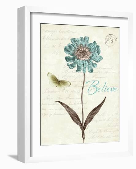 Slated Blue IV Believe-Katie Pertiet-Framed Art Print