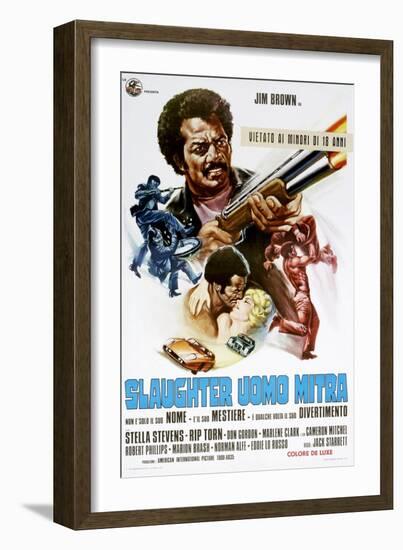 Slaughter, (aka Slaughter Uomo Mitra), Italian poster, Jim Brown, Stella Stevens, 1972-null-Framed Art Print