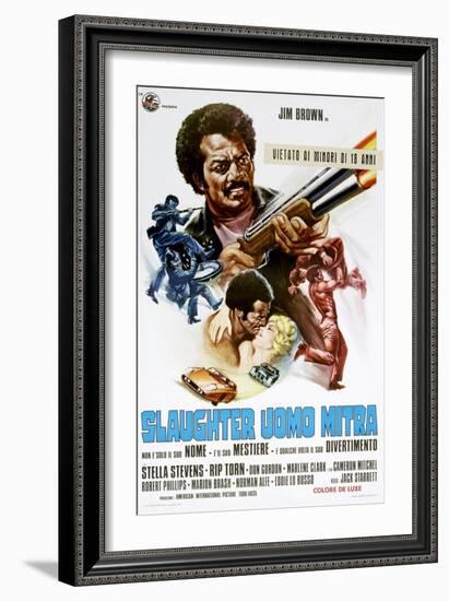 Slaughter, (aka Slaughter Uomo Mitra), Italian poster, Jim Brown, Stella Stevens, 1972-null-Framed Art Print