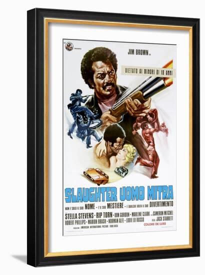 Slaughter, (aka Slaughter Uomo Mitra), Italian poster, Jim Brown, Stella Stevens, 1972-null-Framed Art Print