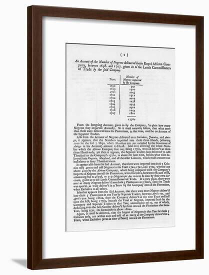 Slavery Accounts, 1698-1701-null-Framed Giclee Print