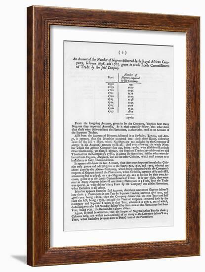 Slavery Accounts, 1698-1701-null-Framed Giclee Print