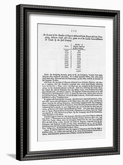 Slavery Accounts, 1698-1701-null-Framed Giclee Print