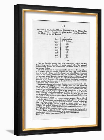 Slavery Accounts, 1698-1701-null-Framed Giclee Print