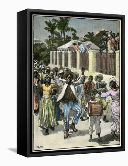 Slavery Emancipation Festival in Barbados, C1880-null-Framed Premier Image Canvas