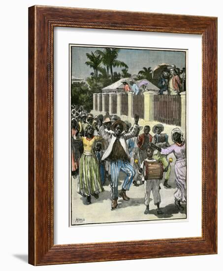 Slavery Emancipation Festival in Barbados, C1880-null-Framed Giclee Print