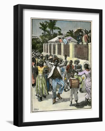 Slavery Emancipation Festival in Barbados, C1880-null-Framed Giclee Print