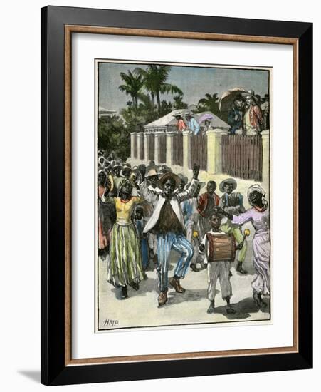 Slavery Emancipation Festival in Barbados, C1880-null-Framed Giclee Print