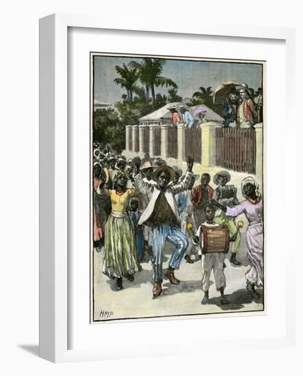 Slavery Emancipation Festival in Barbados, C1880-null-Framed Giclee Print