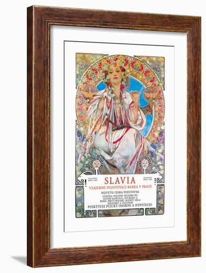 Slavia Insurance Company-Alphonse Mucha-Framed Art Print