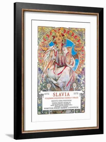 Slavia Insurance Company-Alphonse Mucha-Framed Art Print