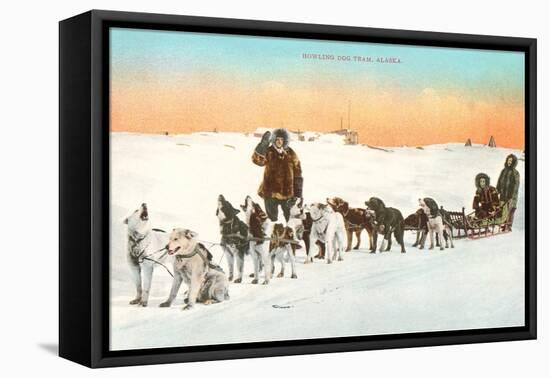 Sled Dog Team-null-Framed Stretched Canvas