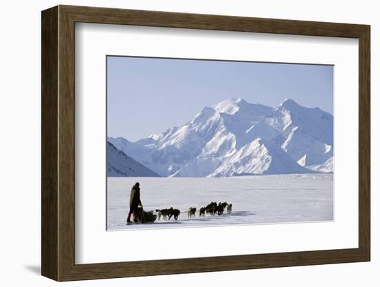 Sled Dogs, Park Ranger, Mount McKinley, Denali National Park, Alaska, USA-Gerry Reynolds-Framed Photographic Print