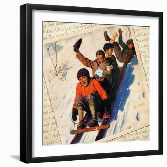 Sledding Montage 2-null-Framed Giclee Print